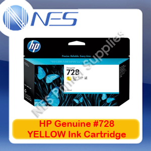 HP Genuine #728 YELLOW High Yield Ink Cartridge for DesignJet T730/T830 130mL (F9J65A)